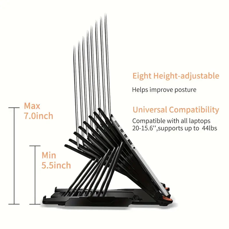 Ergonomic Adjustable Laptop Stand for Desk with Phone Holder