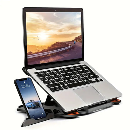 Ergonomic Adjustable Laptop Stand for Desk with Phone Holder