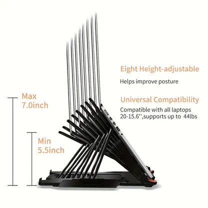 Ergonomic Adjustable Laptop Stand for Desk with Phone Holder
